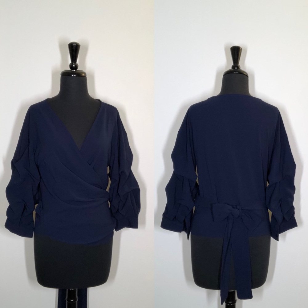 Blue Wrap blouse